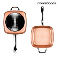 Copper 5 in 1 Multifunctionele Keramische Pannenset InnovaGoods IG117346 Zilverkleurig Metaal Aluminium Ø 24 cm 4 Onderdelen (Re