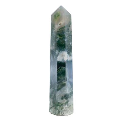 Edelsteen Obelisk Punt Mos Agaat - 120-150 mm