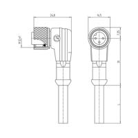 Lutronic 1071 Sensor/actuator connector, geassembleerd M12 Aantal polen: 4 Koppeling, haaks 5.00 m 1 stuk(s)