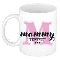 Bellatio Decorations Moederdag cadeau koffiemok Mommy I Love You - roze - 300 ml - feest mokken - thumbnail