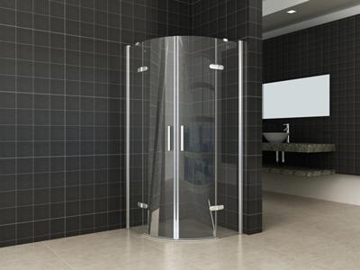 Wiesbaden 1/4 ronde cabine 2 dr.deuren 900x900x2000 chr.8mm NANO
