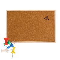 Prikbord van kurk - 58 x 39 cm - inclusief 35x gekleurde punt punaises - memobord - thuis - kantoor Prikbord van kurk - 58 x 39 cm - inclusief 35x gekleurde punt punaises - memobord - thuis - kantoor