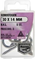 Schroefogen 30x14mm rvs 5st - Deltafix