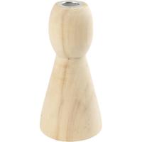 Conische houten kandelaars, H: 9,5 cm, 1 stuk