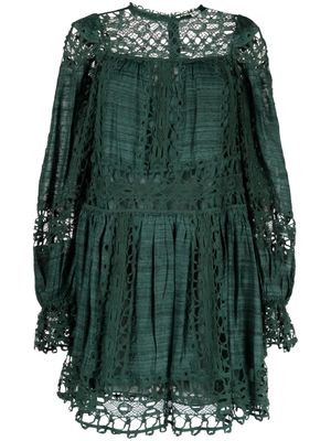 Ulla Johnson robe en dentelle Lataà coupe courte - Vert