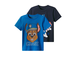 Kinder T-shirts, 2 stuks (Donkerblauw/blauw, 110/116)