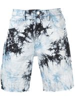 Purple Brand short en jean à motif tie dye - Bleu