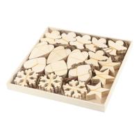 Creativ Company Houten ornamenten kerst thema divers, 90st.