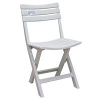Progarden Klapstoel voor buiten/binnen - ivoor wit - 41 x 78 cm - stevig kunststof - Bijzet stoelen   -