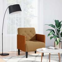 Fauteuil met armleuningen 55 cm fluweel bruin