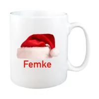 Kerstmok met naam (wit)