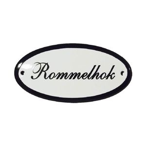 Emaille deurbord ovaal Rommelhok