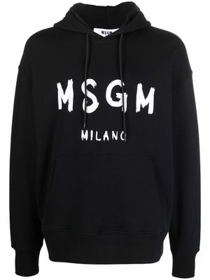 MSGM hoodie à logo imprimé - Noir