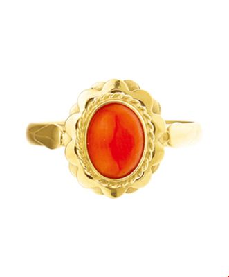 TFT Ring Bloedkoraal Geelgoud