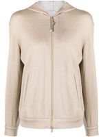 Brunello Cucinelli hoodie zippé à deux poches - Tons neutres