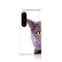 Sony Xperia 1 IV Telefoonhoesje met Pasjes Kat