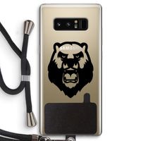 Angry Bear (black): Samsung Galaxy Note 8 Transparant Hoesje met koord