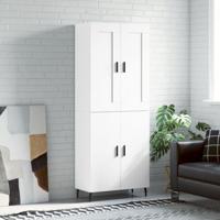 Hoge kast 69,5x34x180 cm bewerkt hout wit