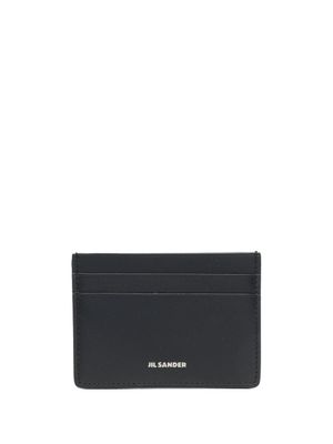 Jil Sander porte-cartes en cuir à logo imprimé - Noir