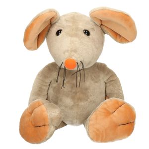 Grijs met zwarte rat knuffel 37 cm