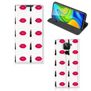 Xiaomi Redmi Note 9 Hoesje met Magneet Lipstick Kiss