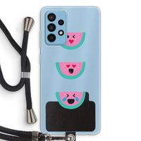 Smiley watermeloen: Samsung Galaxy A52 Transparant Hoesje met koord