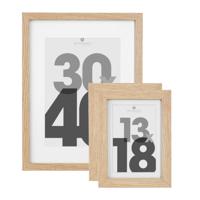 Fotolijstjes set - 1x voor 30 x 40 cm - 2x voor 13 x 18 cm - naturel - fmodern/strak ontwerp