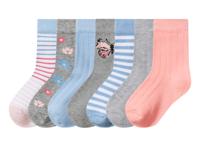 lupilu 7 Paar kinder sokken (roze/blauw/grijs, 23-26)