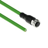 ACT SC3807 Industriële Sensor kabel | M12A 8-Polig Female naar Open End | Ultraflex TPE kabel | Afgeschermd | IP67 | Groen | 1,5 meter
