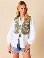 Only Onlthyra Sl Emb Vest Wvn Vest Kalamata Cloud Dancer Emb