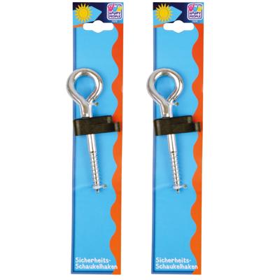 Happy People schommelhaak - 4x - zilver - staal - 16 cm - met karabijnhaak