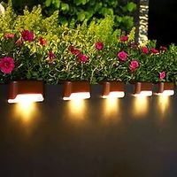 4 stks solar hek lichten outdoor waterdichte tuin licht binnenplaats hek trappen balkon loopbrug vakantie decoratie verlichting solar nachtlamp Lightinthebox - thumbnail