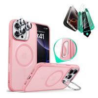 iPhone 16 Pro Max Classic Hybrid Magnetic Case Protection Bundle (Camera Control, Stash Stand) - Frosted Pink iPhone 16 Pro Max Classic Hybrid Magnetic Case Protection Bundle (Camera Control, Stash Stand) - Frosted Pink
