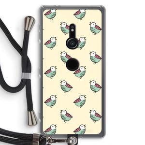 Vogeltjes: Sony Xperia XZ2 Transparant Hoesje met koord