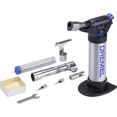Dremel DREMEL 2200-5 Versaflame Gasbrenner/Lötkolben Gassoldeerset Heetgasmondstuk, Soldeerpunt 550 - 1200 °C Met Piëzo-ontsteker