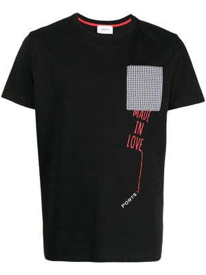 Ports V t-shirt à logo brodé - Noir
