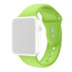 Siliconen sportbandje - Lichtgroen - Dubbele druksluiting - Geschikt voor Apple Watch 42mm / 44mm / 45mm / 49mm