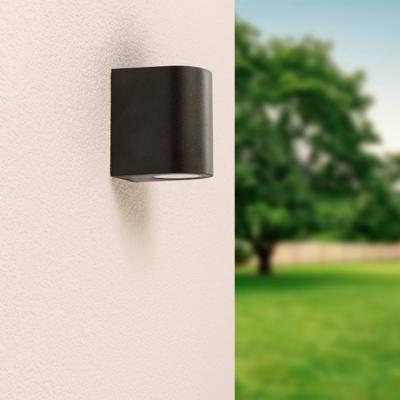 Alvin Dimbare LED wandlamp - GU10 excl. lichtbron - IP44 - Spotlight voor binnen en buiten - Wandspot - Zwart - Downlight - Polycarbonaat