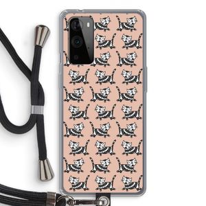 Zwarte poes: OnePlus 9 Pro Transparant Hoesje met koord
