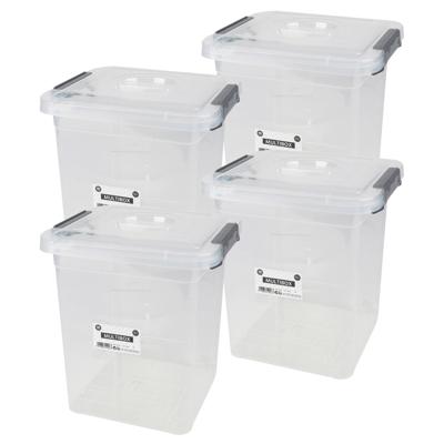 Urban Living Opberg box - 4x - 11 liter - 27 x 25 x 27cm - met deksel en clips - waterdicht