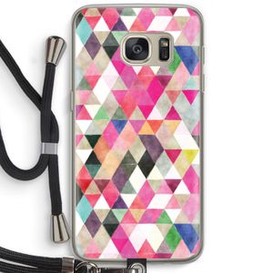 Gekleurde driehoekjes: Samsung Galaxy S7 Transparant Hoesje met koord