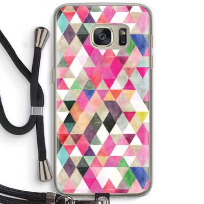 Gekleurde driehoekjes: Samsung Galaxy S7 Transparant Hoesje met koord