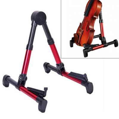 Eenvoudige opvouwbare verticale gitaar viool Ukulele beugel muziekinstrument Stand(Red)