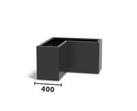 Aluminium plantenbak CARREZ L-vorm 100x100x60cm.