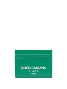 Dolce & Gabbana porte-cartes en cuir à logo imprimé - Vert