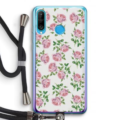 Kleine roosjes: Huawei P30 Lite Transparant Hoesje met koord