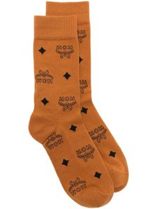 MCM chaussettes à motif monogrammé - Marron