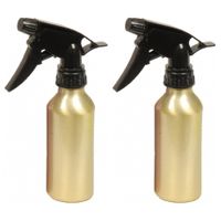 2x stuks waterverstuiver metallic goud 200 ml