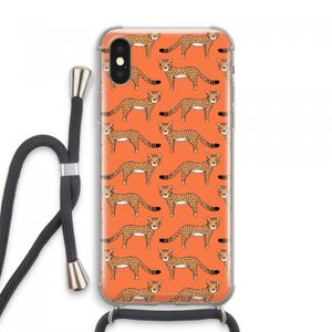 Cheetah: iPhone XS Max Transparant Hoesje met koord