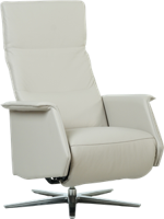 Crème leren moderne relaxfauteuil Mojo - met stervoet chroom - zithoogte hoog - Toledo leer Misty (crème leer) Crème leren moderne relaxfauteuil Mojo - met stervoet chroom - zithoogte hoog - Toledo leer Misty (crème leer)